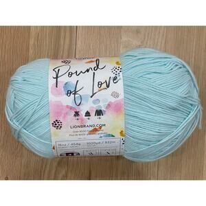 1 Skein Lion Brand Yarn 550-156A Pound of Love Yarn, Pastel Green
